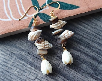 Pikake & Paua Shell Earrings