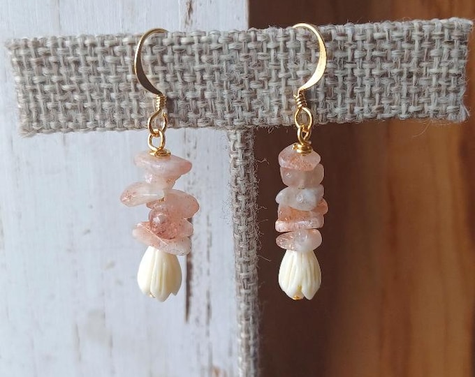 Pikake & Sunstone Earrings
