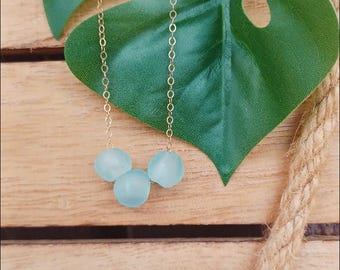 Ghana Sea Glass Necklace 14k Gold Filled