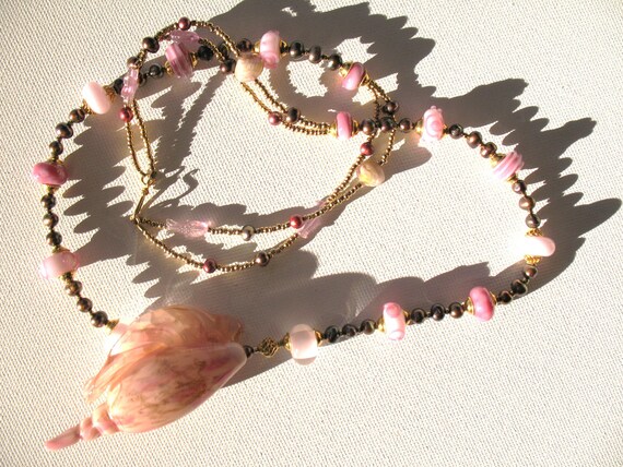 fused glass seashell necklace