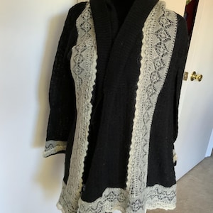 Lace mohair cover up jacket coat Anthropologie image 5