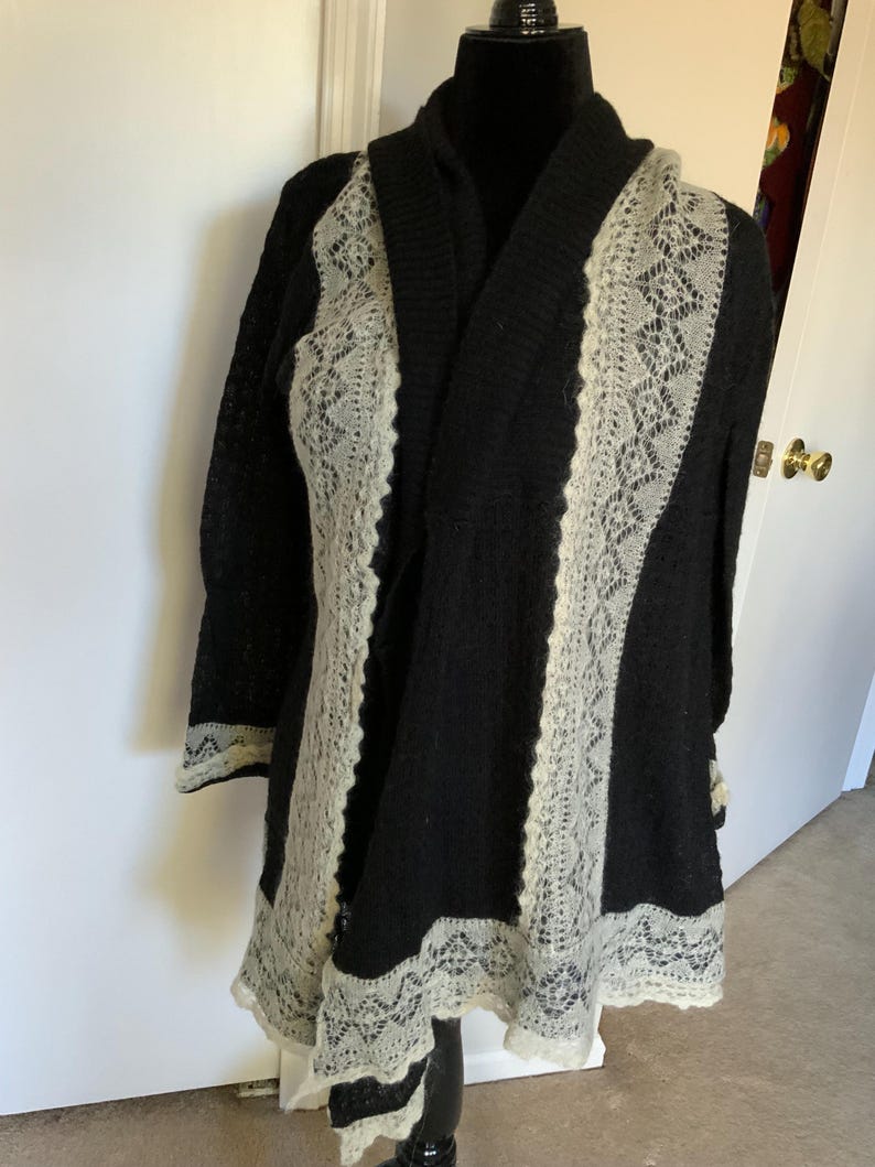 Lace mohair cover up jacket coat Anthropologie image 5