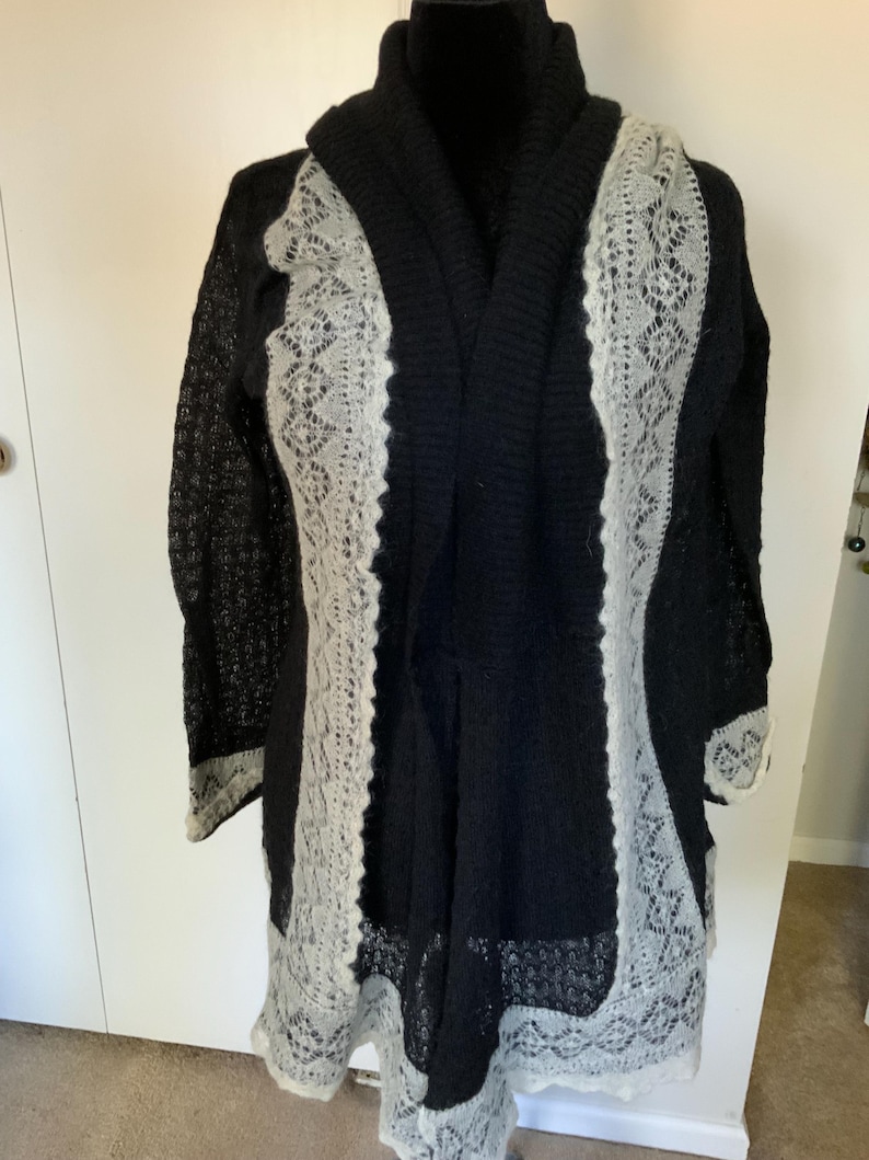Lace mohair cover up jacket coat Anthropologie image 1