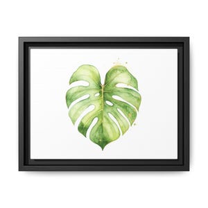 Framed Monstera Leaf Canvas Art: Botanical Home Decor