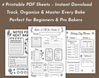 Bundel met zuurdesembakplanner: starters- en hydratatietracker (pdf-download)