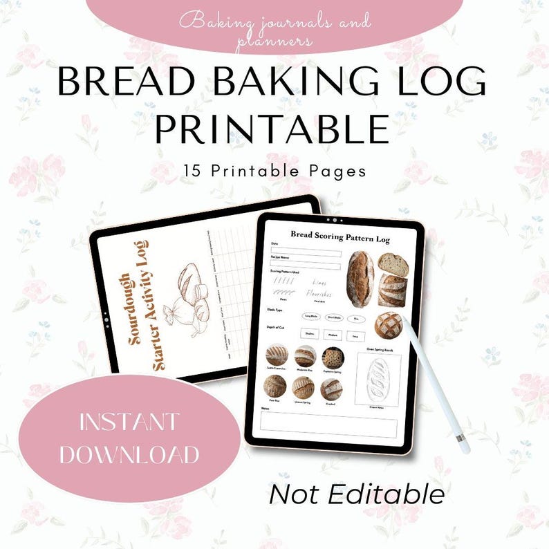Sourdough Bread Baking Log Printable, Hydration Fermentation Tracker ...
