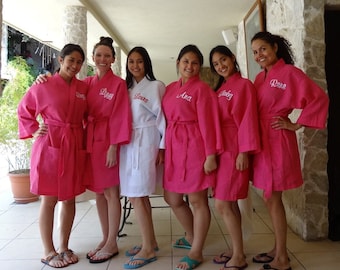 Bridesmaid Robes Bridesmaids Robes Bridal Robes Monogrammed Waffle Weave Robe for Wedding Party Bride Robes Personalized