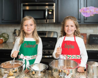 Apron for Kids Personalized Girls Baking Apron Christmas | Etsy