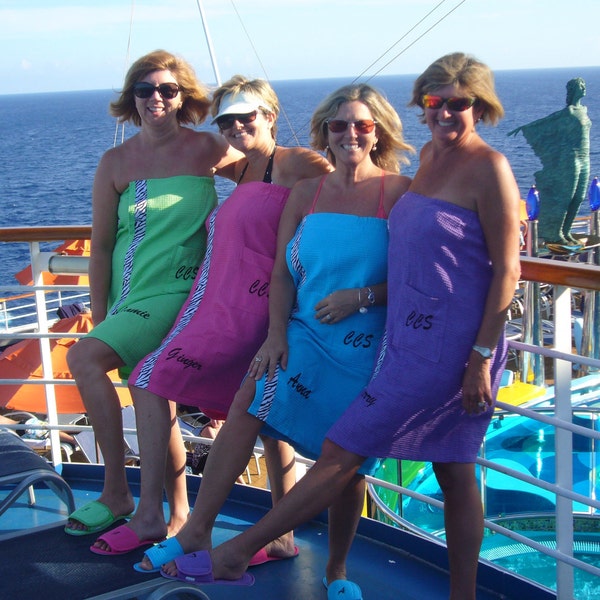 Girls Weekend Trip, Gift, Best Friends Get Away, Cruise Ship Towel Wrap, Swimsuit Cover Up, Bachelorette Party Gift, Body Wrap Towel, N4