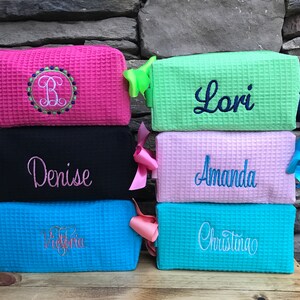 Cosmetic Bag Monogrammed, Small Zippered Makeup Travel Bag, Carry Case, Personalized Gift, Cosmetic Case, Personalized MakeUp Bag, N 9/25