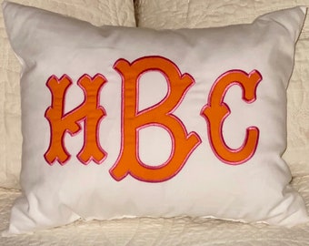 Dorm Room Pillow, Monogrammed Pillow, Baby Girl Nursery Decor, Bedroom Decor Pillow, Baby Keepsake, Monogrammed Gift, Wedding Shower Gift