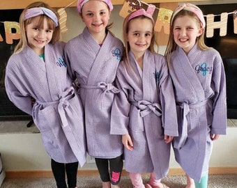 Spa Party, Girls Spa Party Robe, Girls Birthday Party Robe, Monogrammed Girls Robe, Dance Recital Robe, Flower Girl Robe, Kids Robe