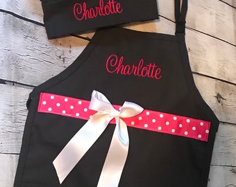 Apron and Chef Hat for Children Personalized