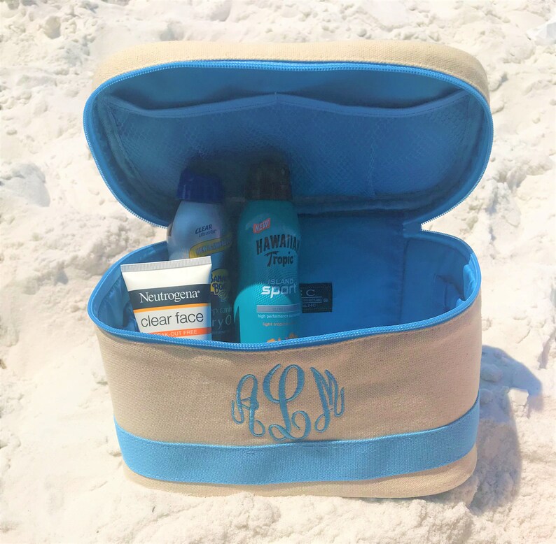 Personalized Canvas Train Case Monogrammed Canvas Train Case Etsy