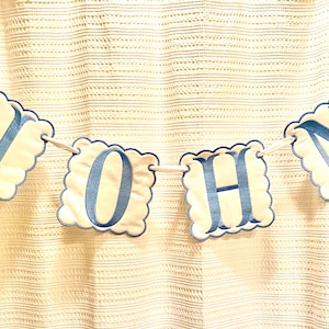 Baby Name Banner, Embroidered Name Banner for Nursery, Baby Shower Name ...