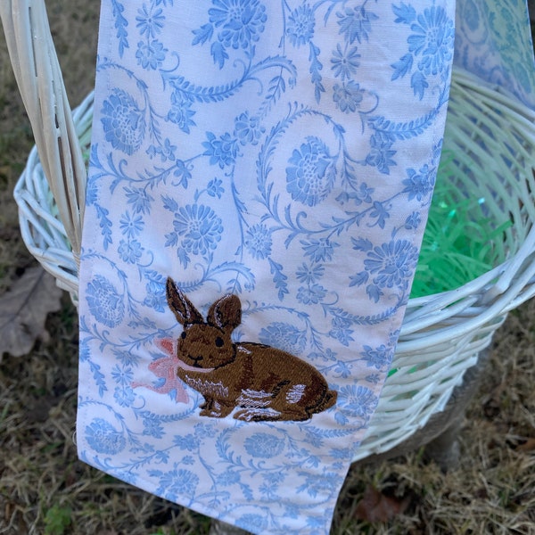 Easter basket bow, Bow for Basket, Bunny Bow, Monogrammed Easter Bow, Peter Rabbit Initial, Personalized bow, Pretied bow for basket