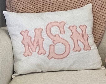 Baby Nursery Crib Pillow, Monogrammed Baby Pillow, Baby Girl Nursery Decor, Baby Pillow, Baby Keepsake, Monogrammed Gift, Baby Shower Gift