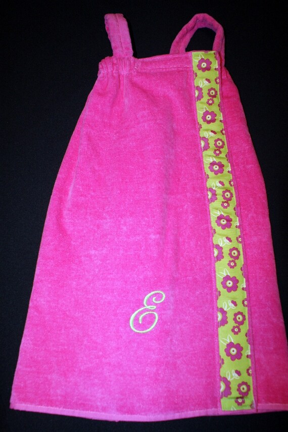 Towel Wrap with Straps Monogram Girl Swimsuit Coverup Towel Etsy