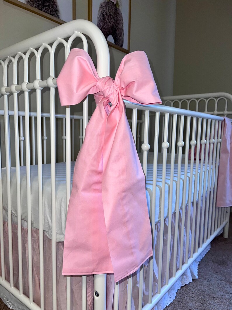 Crib Bow Baby Bed Bow Bow for Cribs Pink Girly Bow Nursery Etsy
