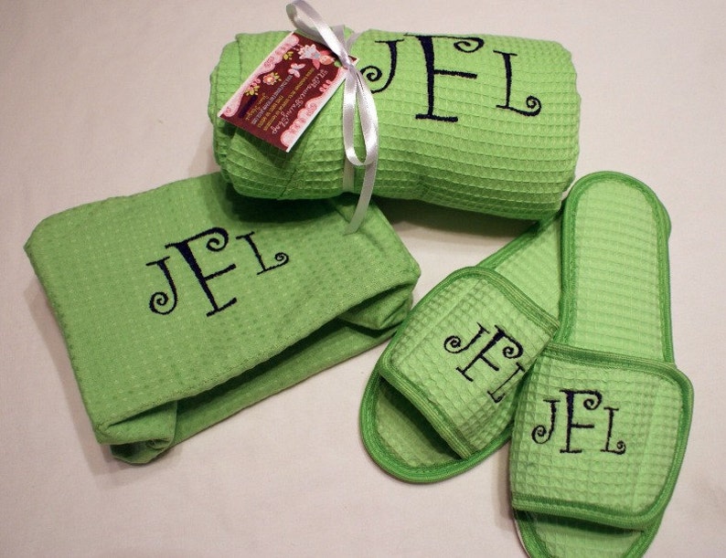 Spa Robe Slippers & Matching Cosmetic Bag Set Hospital Gift Etsy