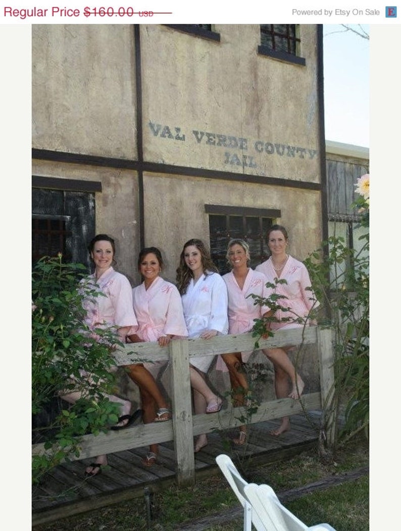Bridesmaid Robes Bridesmaids Robes Bridal Robes Monogrammed Waffle Weave Robe for Wedding Party Bride Robes Personalize Set of 5