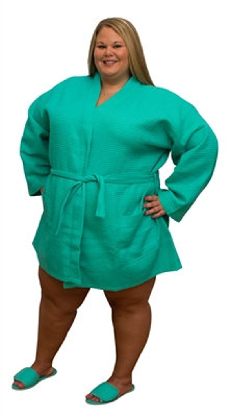 Plus Size Waffle Weave Cotton Robe for Ladies Large Size Spa Etsy