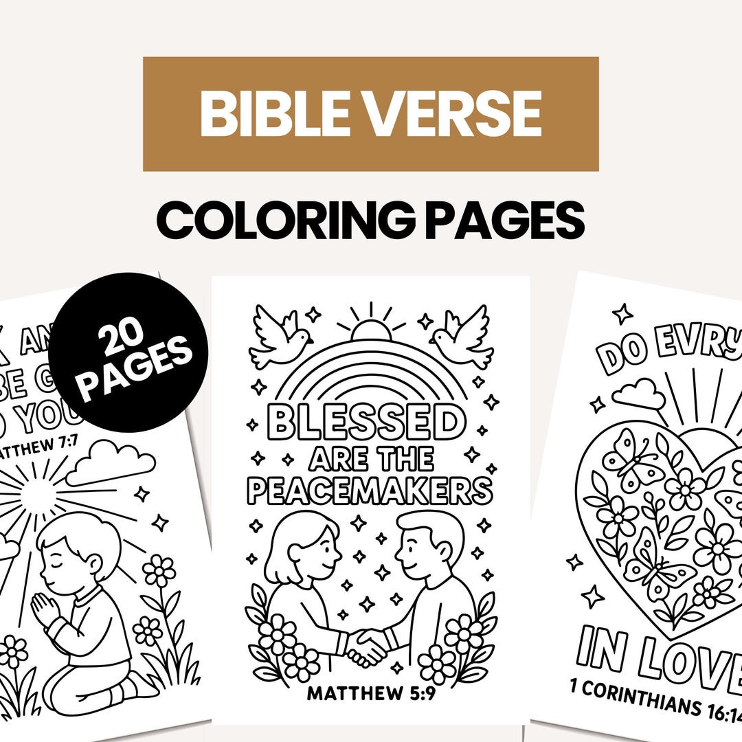 Bible Verse Coloring Pages | Kids Printable Scripture Activity Sheet ...