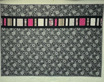 Modern Flowers – Handmade Quilt, Patchwork Throw, 100% Cotton