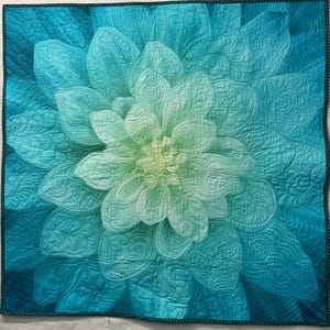 Wall Hanging Big Dream Teal Quilted Wall Hanging – Handmade Textile Art