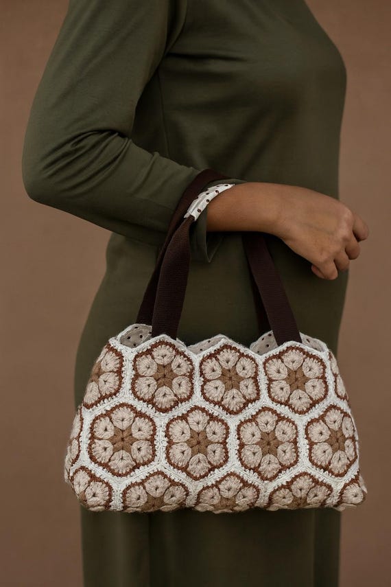 African Flower Crochet Bag Pattern Hexagon Purse Tutorial