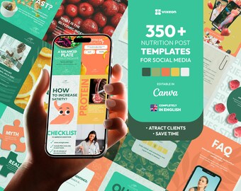 Nurition Coach Templates Canva Templates Green Premium Instagram Templates Posts & Stories Social Media Resource Kit Green Templates