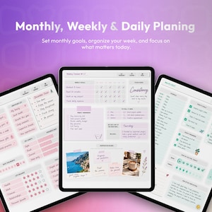 OneNote Planner 2026 2027 2028 Digital Planner Monthly, Weekly & Daily Planning System Fully Editable All-in-One Organization Planner image 3