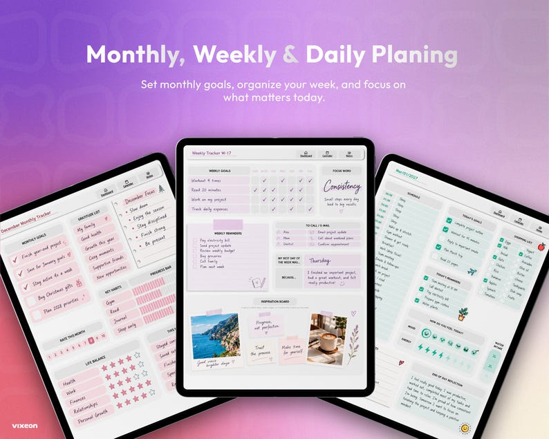 OneNote Planner 2026 2027 2028 Digital Planner Monthly, Weekly & Daily Planning System Fully Editable All-in-One Organization Planner image 3