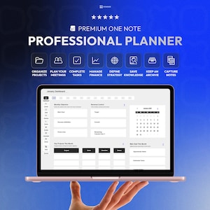 OneNote Templates for Work 2026 2027 2028 | Professional Digital Planner | Hyperlinked Monthly Weekly & Daily | Projects Meetings Tasks
