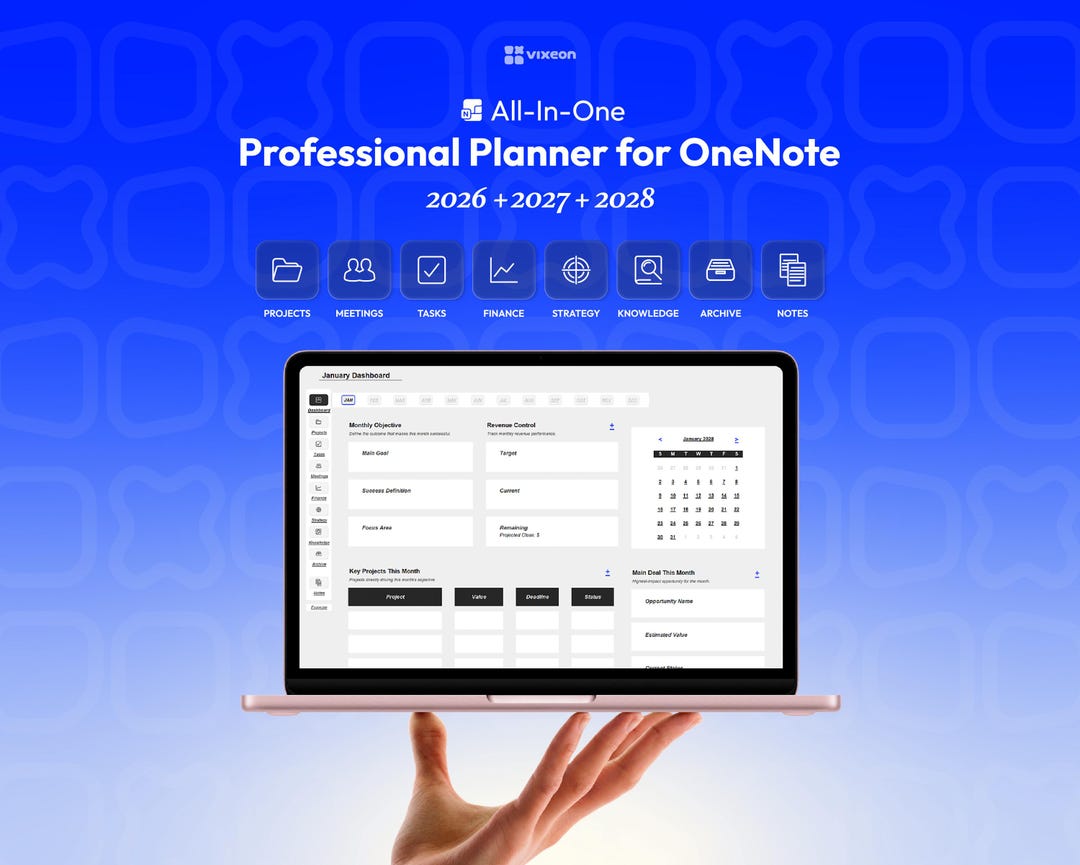 Onenote 2027 Tutorials Onenote Templates for Work 2026 2027 2028 | Professional Digital ...