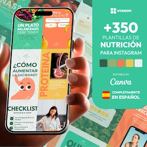 Plantillas para nutriólogos en canva - Plantillas premium de instagram - Publicaciones y stories - Kit de recursos para redes sociales