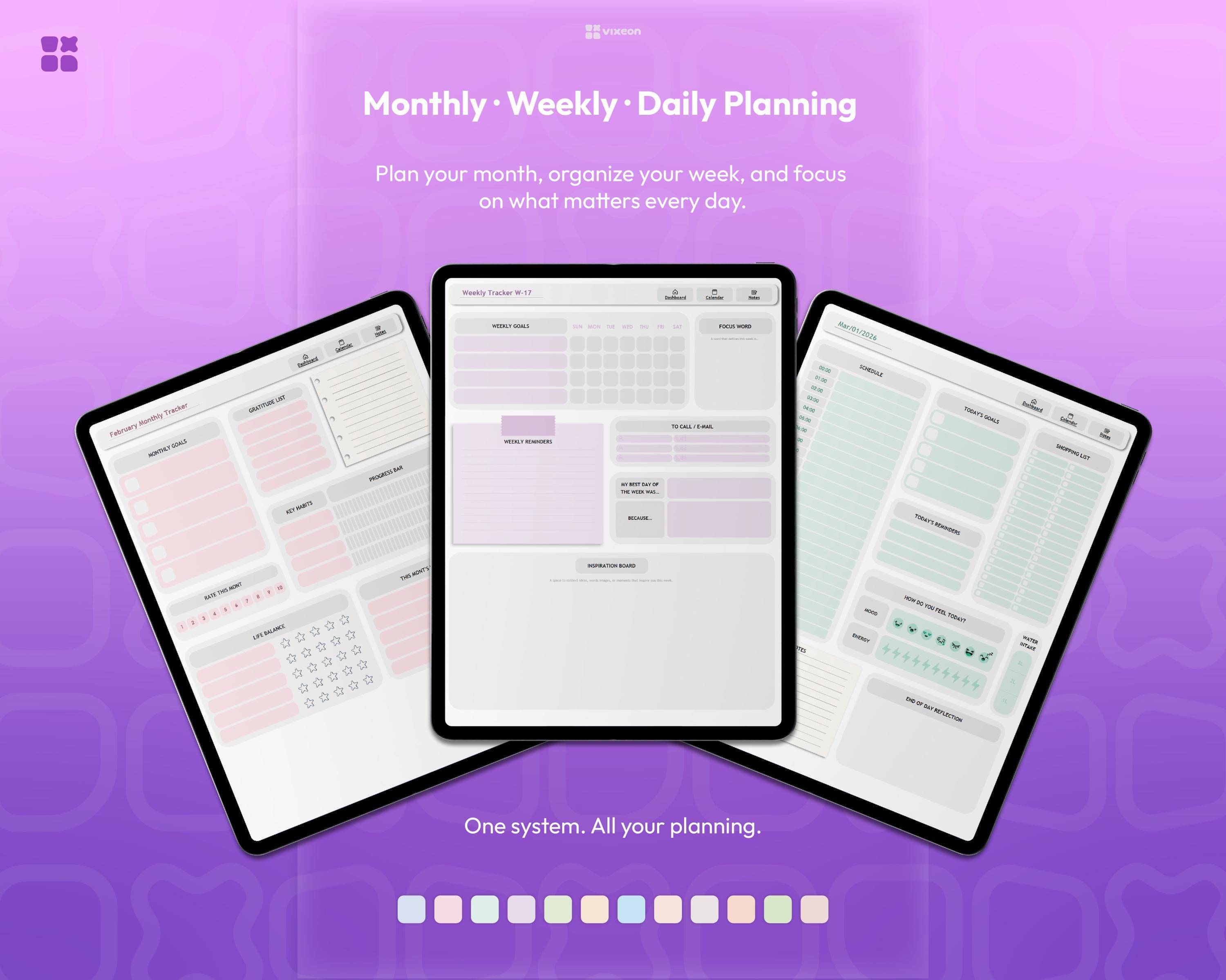 Onenote Planner 2026 2027 2028 Digital Planner Monthly, Weekly & Daily ...