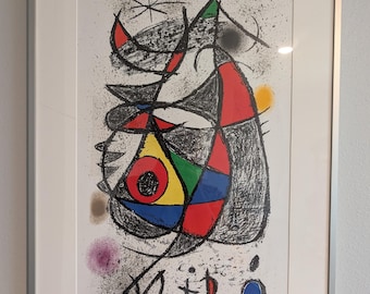 JOAN MIRO Maeght Zurich: Peintures, gouaches, dessins" M. 841 Original color lithograph 1972 framed