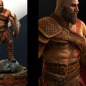 Kratos God of War Greek Warrior STL 3D Print Model