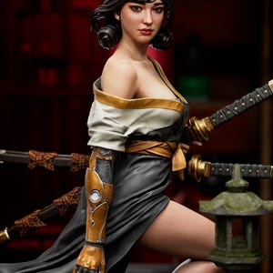 Archivo STL de Kira Mekai / Modelo de impresión 3D de chica samurái / Figura de fan art de una guerrera de fantasía