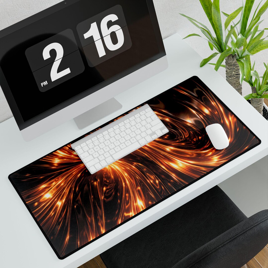 Metal Computer Mat Molten Copper Desk Mat | Abstract Liquid Metal Office Pad - Etsy