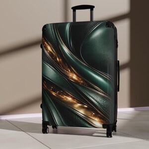 Smaragdgroen goud hardcase spinnerbagage | Reisetui in designerstijl