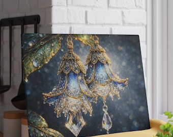 Tabla de cortar floral, decoración botánica para la cocina, elegante para servir (8" x 11" o 11" x 15")