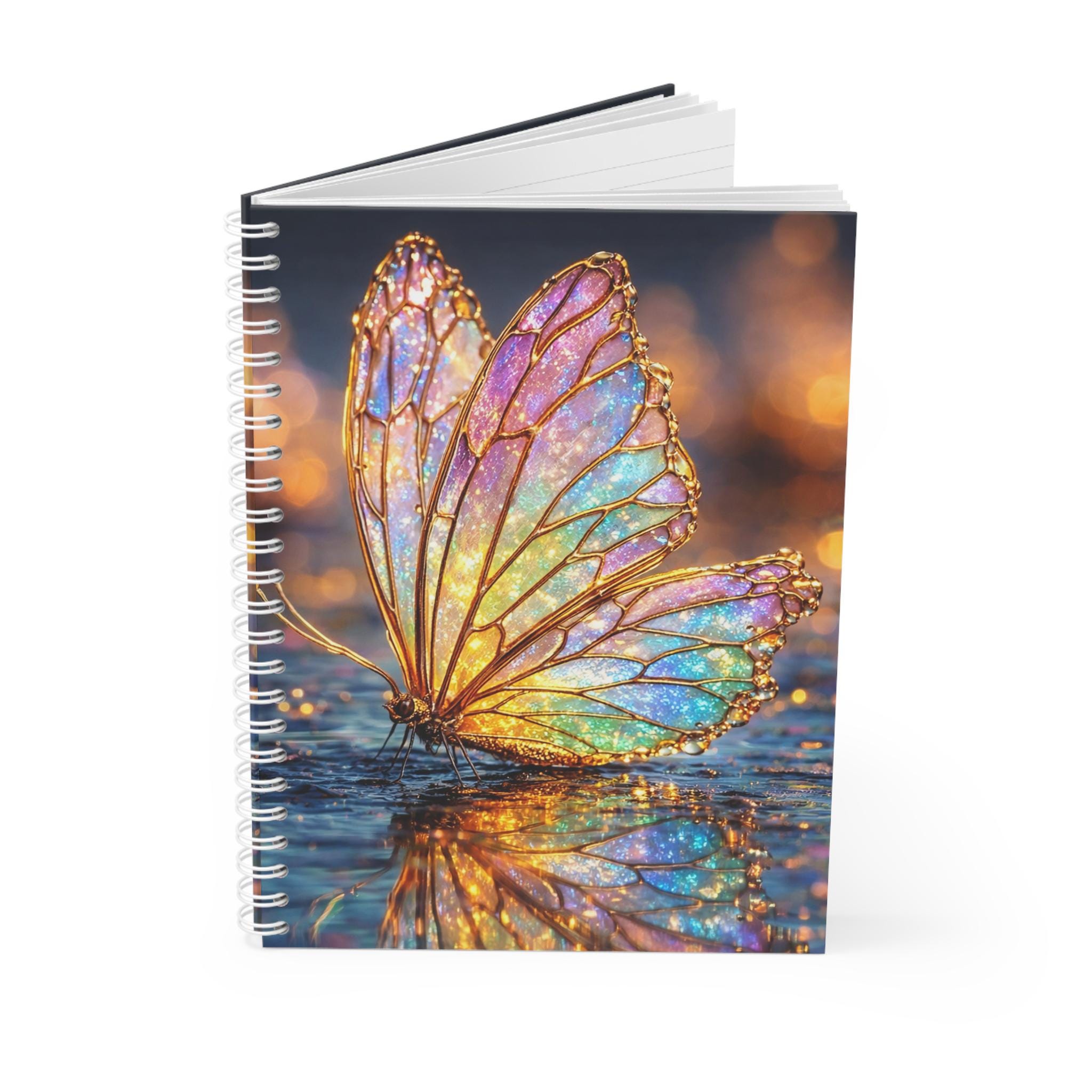 Butterfly Effect Notebook Stained Glass Butterfly Notebook, Iridescent Rainbow Wings Journal ...