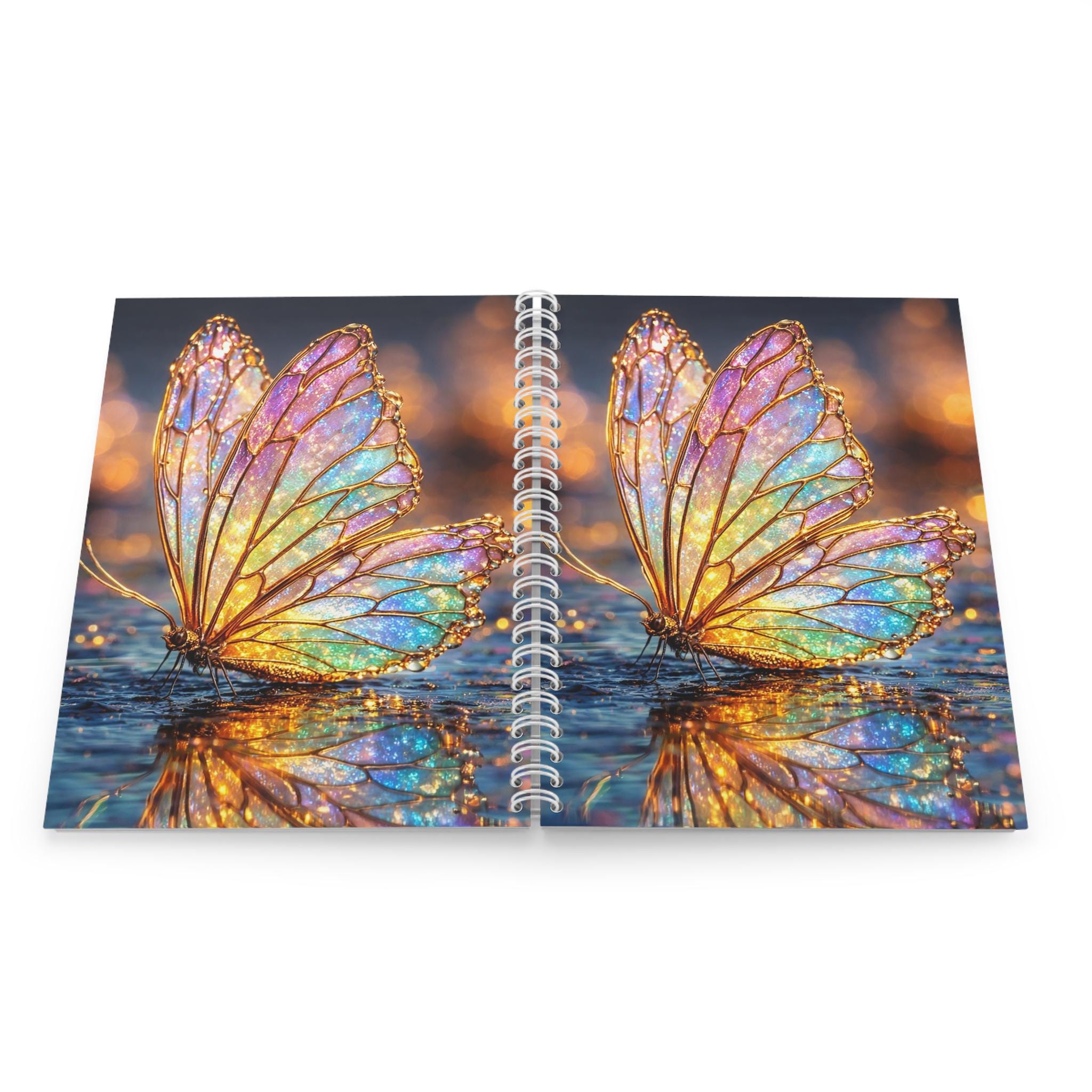 Butterfly Effect Notebook Stained Glass Butterfly Notebook, Iridescent Rainbow Wings Journal ...