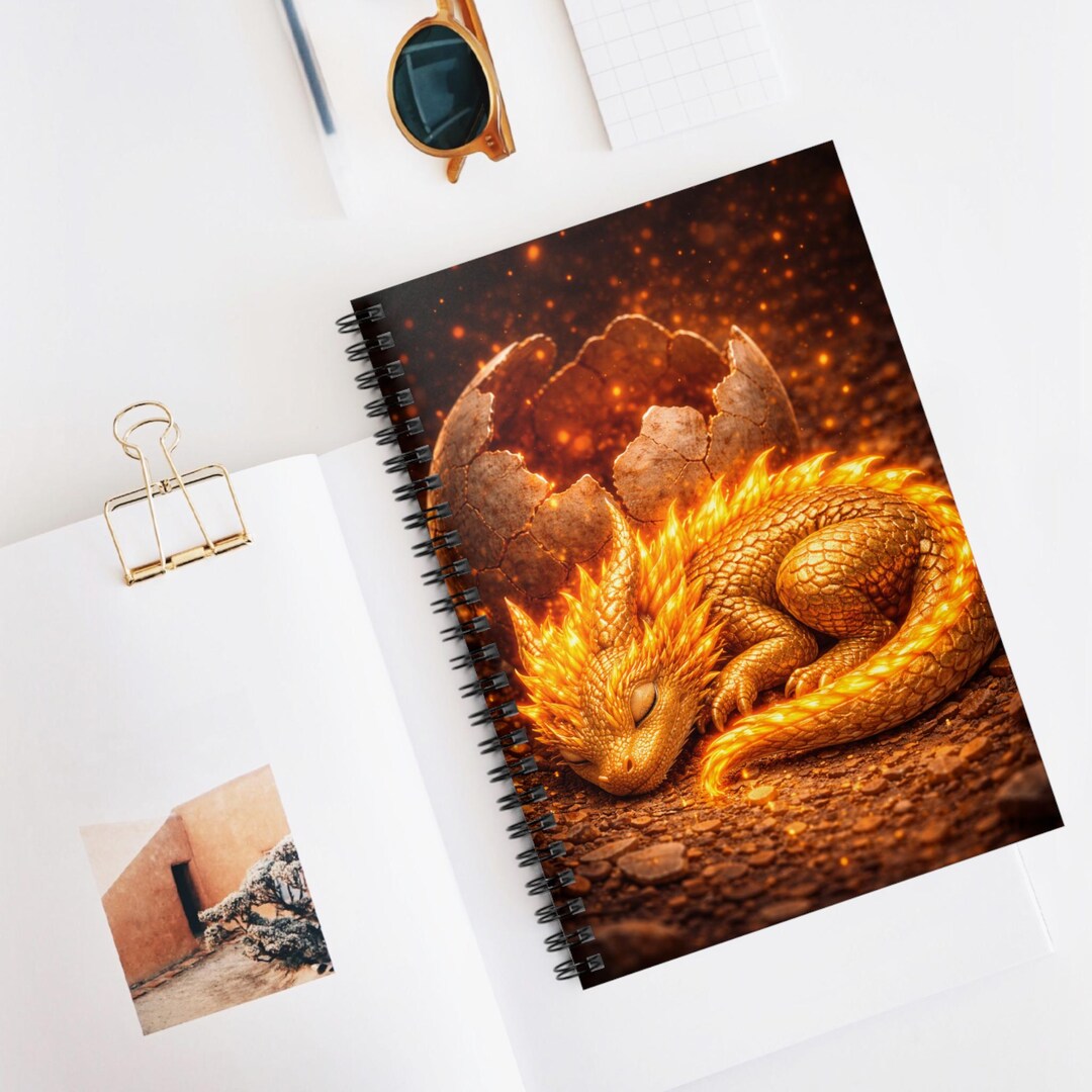Dragon Notebook Fireborn Dragon Spiral Notebook | Fantasy Writing Journal | Dragon ...