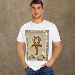 Egyptian Ankh Symbol T-Shirt | Unisex Spiritual Egypt Tee | Ancient Egyptian Clothing | Vintage Graphic Shirt