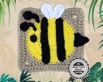 Bee Granny Square Crochet Pattern: Jungle Animal (PDF Pattern)