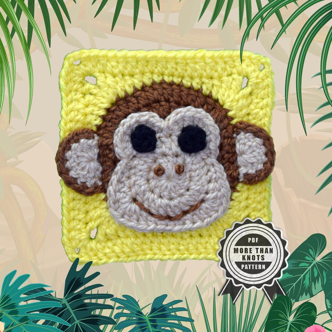 Monkey Granny Square Crochet Pattern - Jungle Animal (PDF Pattern) - Etsy