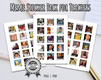 Memestickers leraar: afdrukbare reactiestickers (pdf)